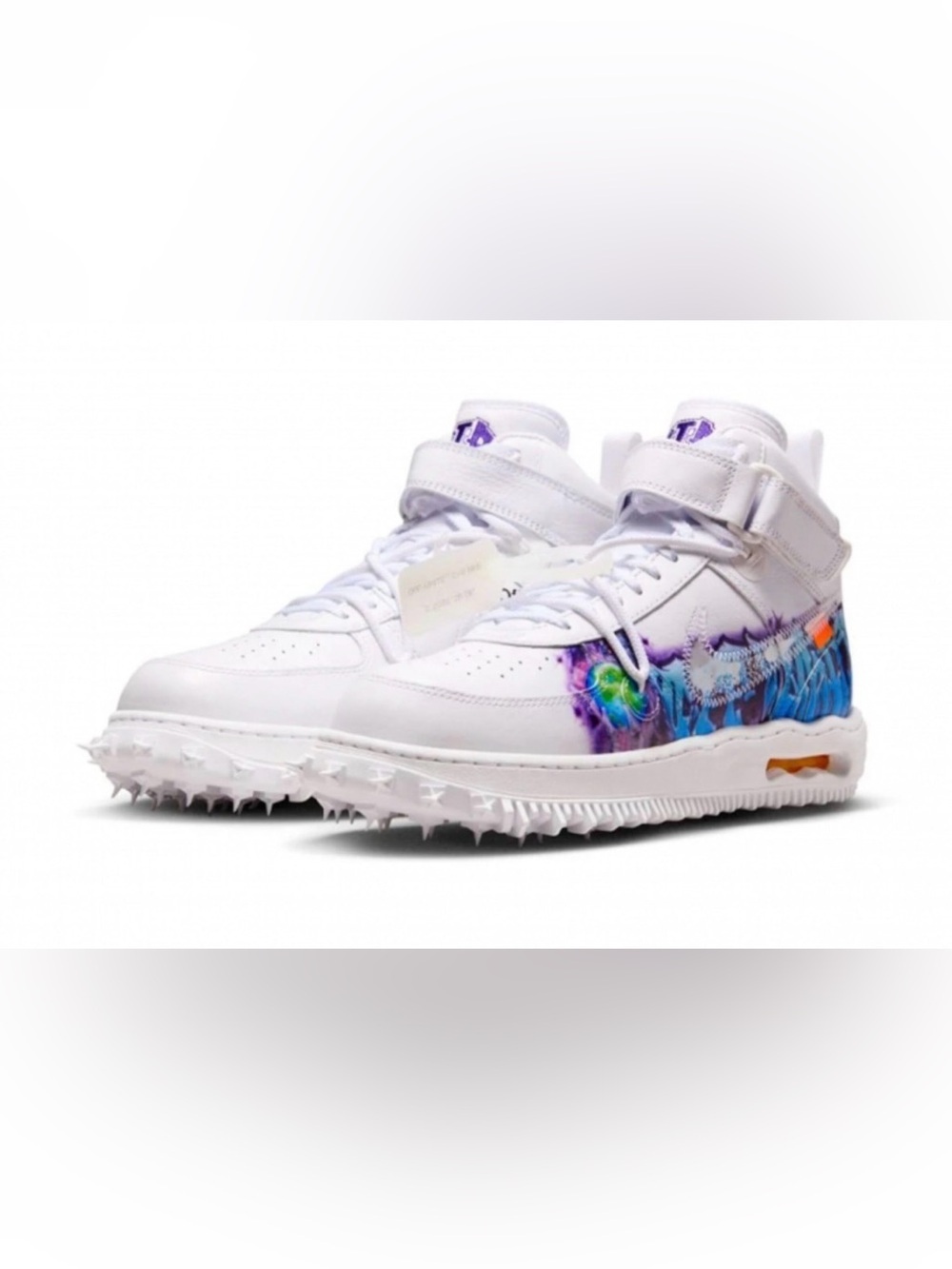 Off-White x Nike Air Force 1 Mid SP Graffiti White Sneakers Sz 11.5 DR0500-100